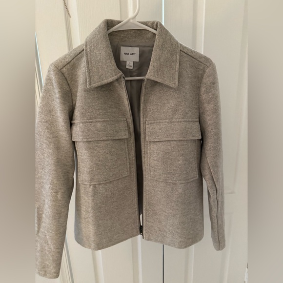 Nine West Grey Cropped Utility Jacket - Picture 2 of 6